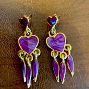 Heart Shaped Dangle Earrings